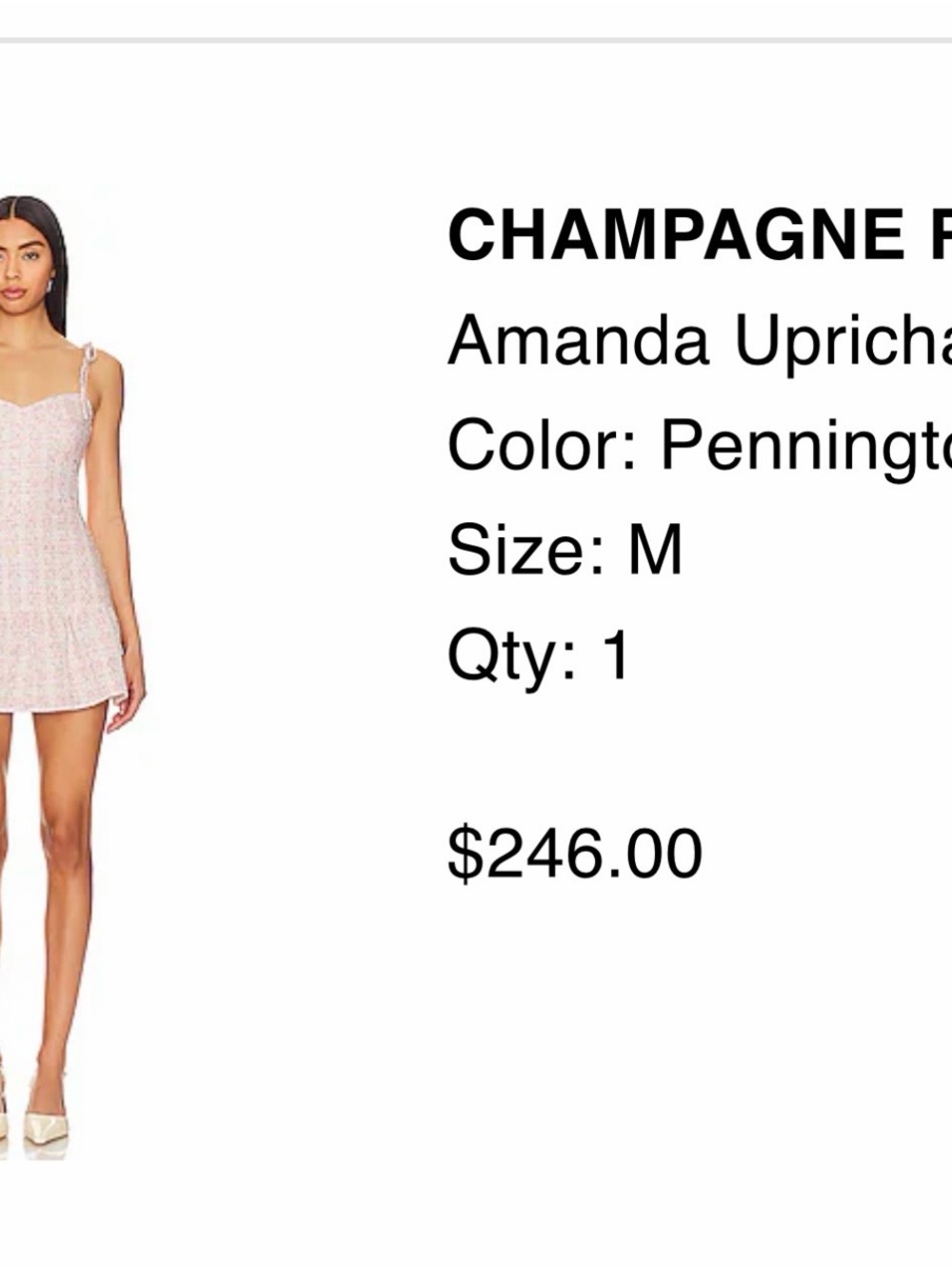 Amanda Uprichard Pennington Mini Slip - Champagne Pink Floral
